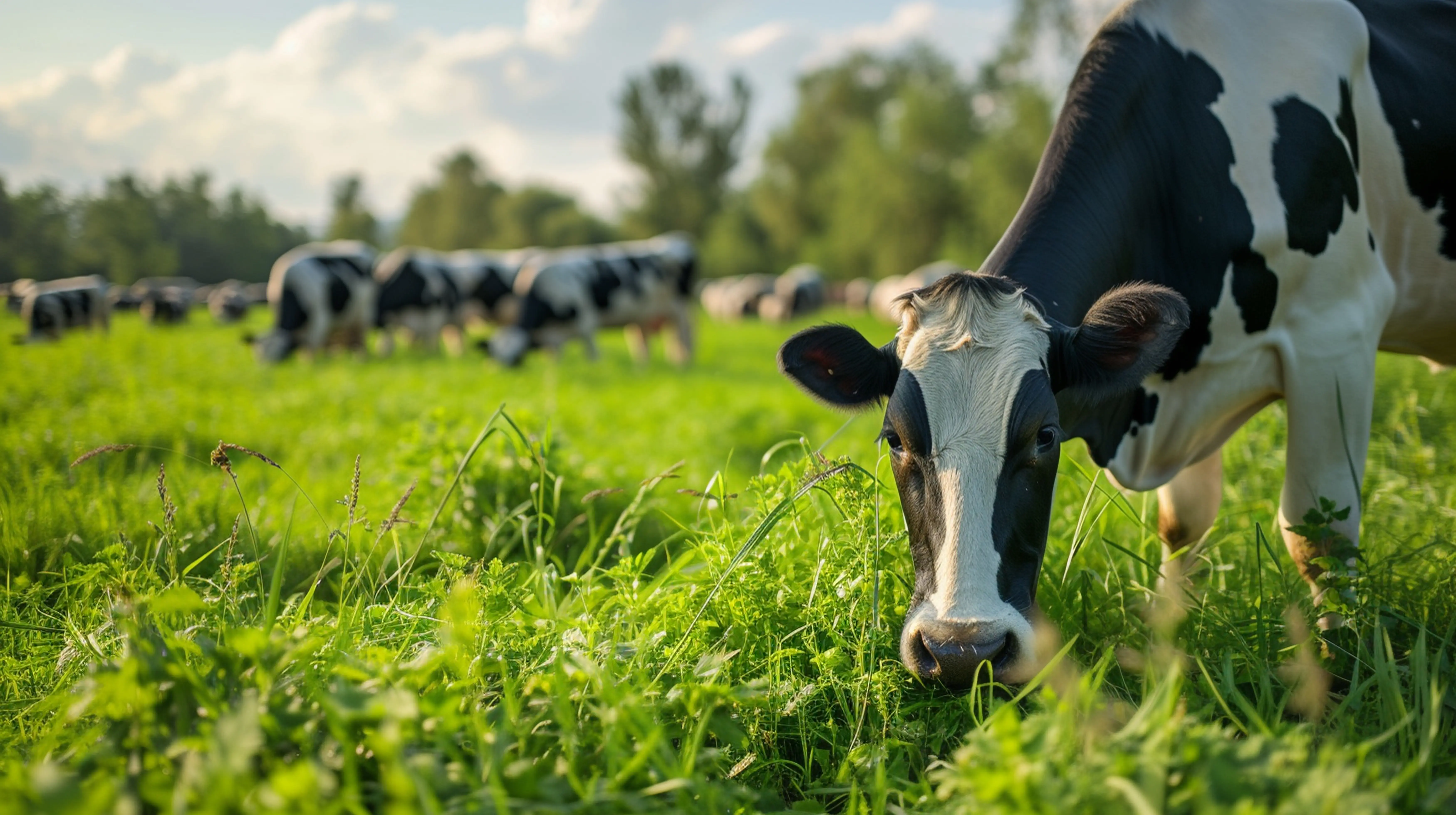 Premium cattle in green pasture - Navraj Cattle Feed